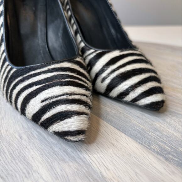 The Kooples Women's Zebra Print Calf Hair Pointed Toe Heels EU Size 39 US 8.5 - Picture 5 of 11